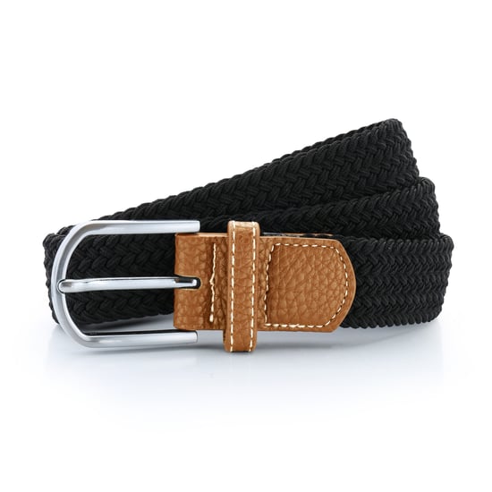 Asquith & Fox Heren Woven Braid Stretch Riem (Zwart) - Image 1
