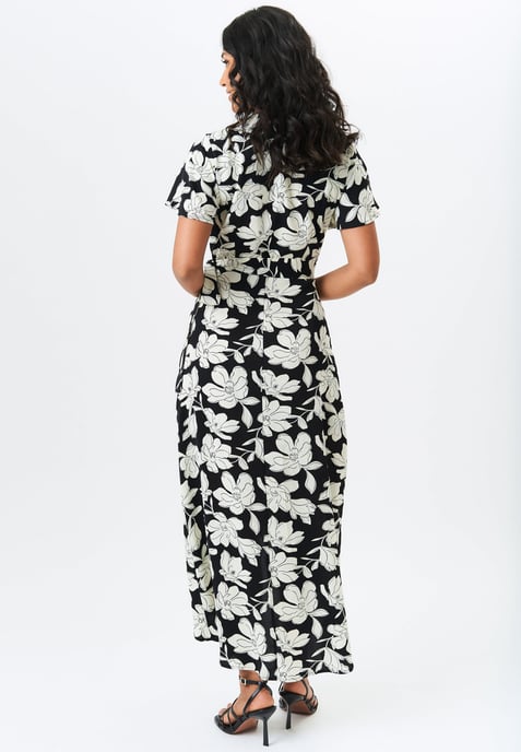 Floral Printed Wrap Midi Dress - Image 4