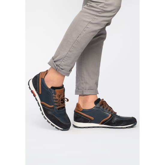 Men's Leather Sneakers in Blue