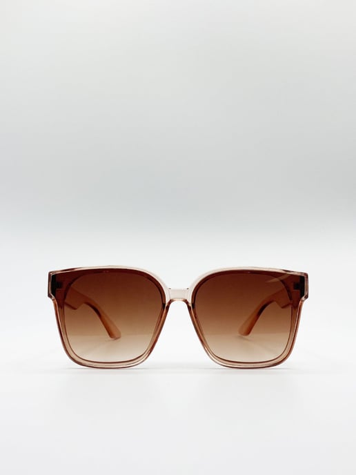 Oversized Cateye Sunglasses In Crystal Sand