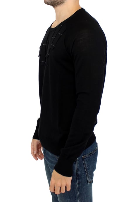Karl Lagerfeld Black crewneck pullover sweater