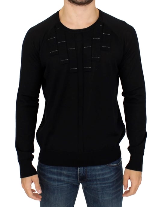Karl Lagerfeld Black crewneck pullover sweater