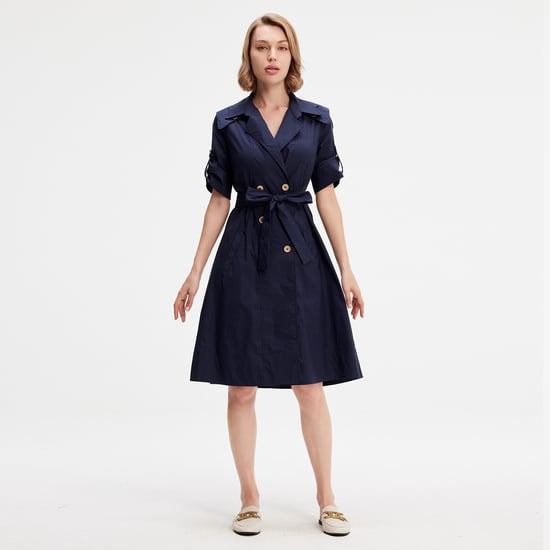 Klänning med trenchcoat i bomull - Image 3