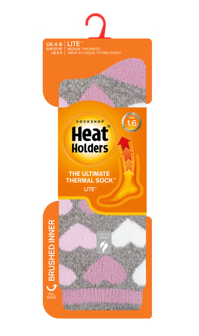 Heat Holders Lite - Womens Insulated Thermal Socks | Multiple Designs Including Argyle Stripes Hearts Stars | Warm Socks for Winter - Grey (Paris) - Image 2