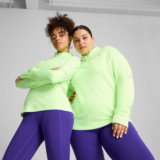 PUMA RUN Womens Grid Fleece Half-Zip Top