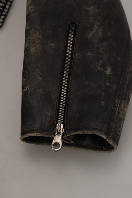 Dolce & Gabbana Svart Houndstooth Polyester Bomberjacka för män - Image 5