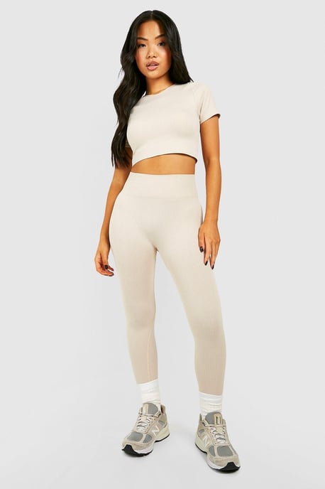 Petite Seamless Rib Leggings - Image 1