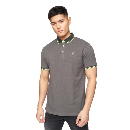 Crosshatch Mens Britmane Polo Shirt (Grey) - Image 1