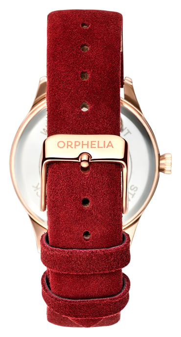 Orphelia Fashion Suède Dames Rode Horloge OF711701 - Image 3