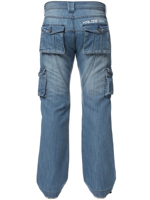 Kruze heren Cargo Combat Jeans - Lichtblauw - Image 3