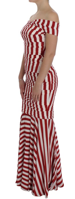 Dolce & Gabbana Kvinnors Röd Vit Silkesstretch Klänning - Image 2