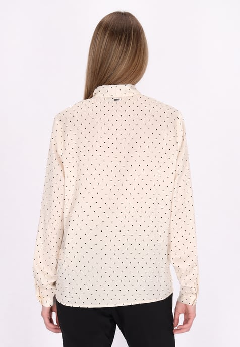 Dreimaster Blouse Dames Wol Wit Gestippeld - Image 4