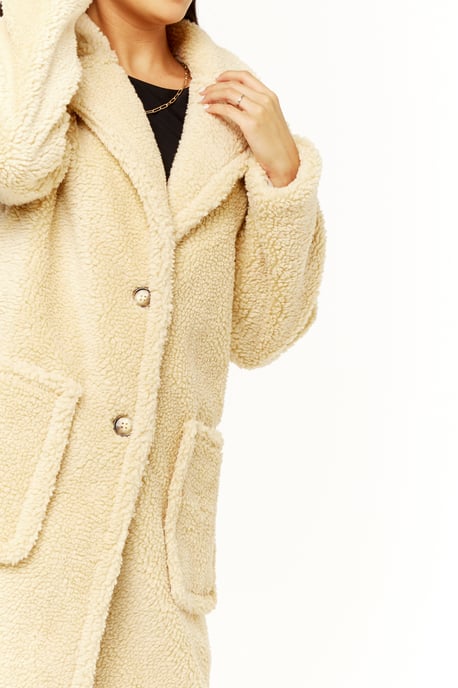 Faux Fur Longline Teddy Overcoat