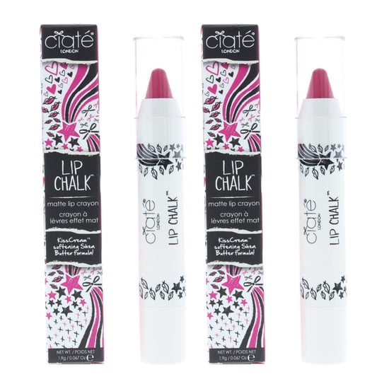 Ciate Lip Chalk 1.9g Berry-Go-Round Lip Pencil Pastel Deep Pink Matte x 2