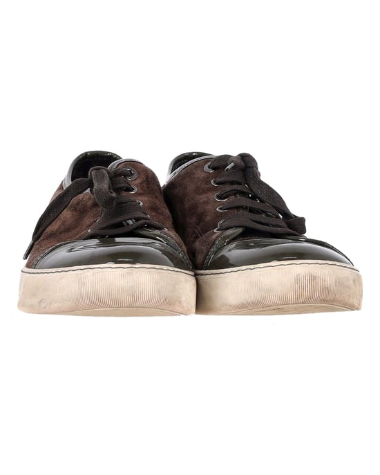 Lanvin Classic Tennis Sneakers in Bruin Suède - Image 2