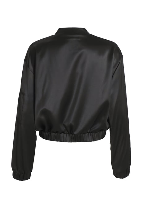 Black Satin Bomber Jacket