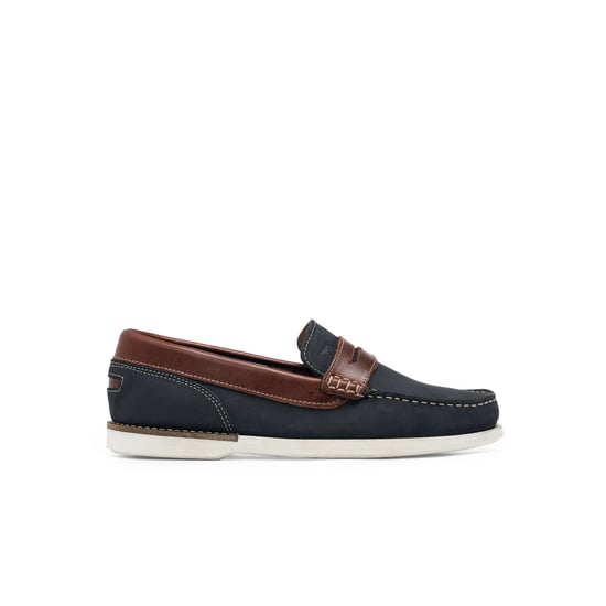 Men's Leather Loafers in Navy