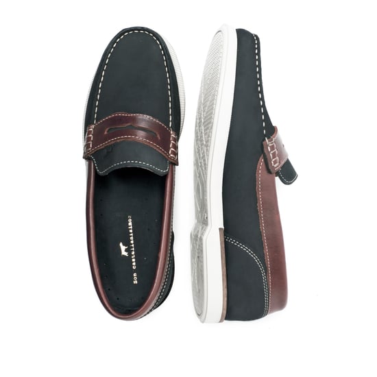Men's Leather Loafers in Navy