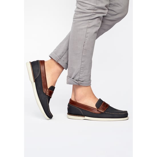 Men's Leather Loafers in Navy