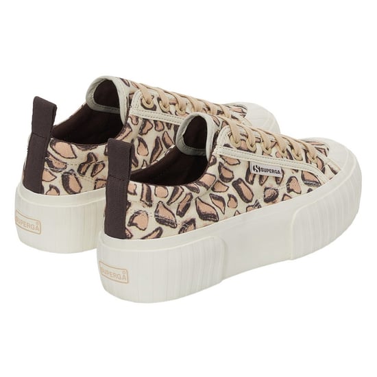 Superga Womens/Ladies 2631 Giraffe Print Platform Trainers (Beige Natural) - Image 2