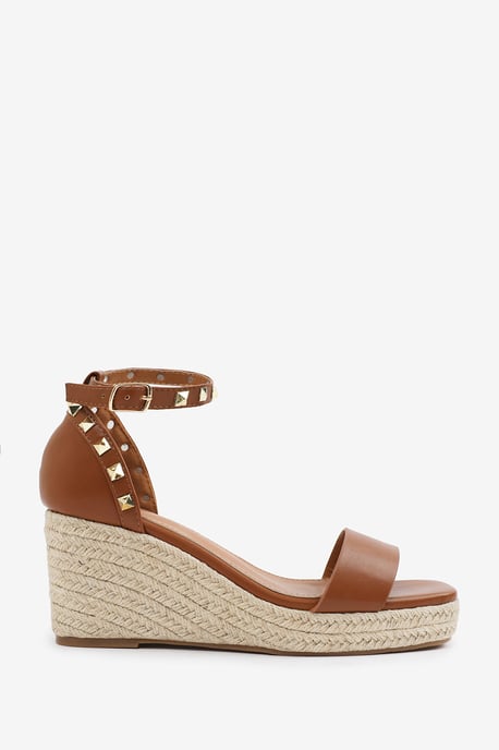 Wheres That From Womens 'Sawyer' Wide Fit Wedge Sandals With Gladiator Ankle Strap - Image 2