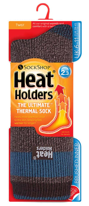 Heat Holders - Mens Twist Patterned Thermal Socks - Image 2