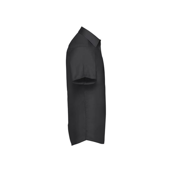 Russell Collection Heren Oxford Getailleerde Overhemd met Korte Mouwen (Zwart) - Image 3