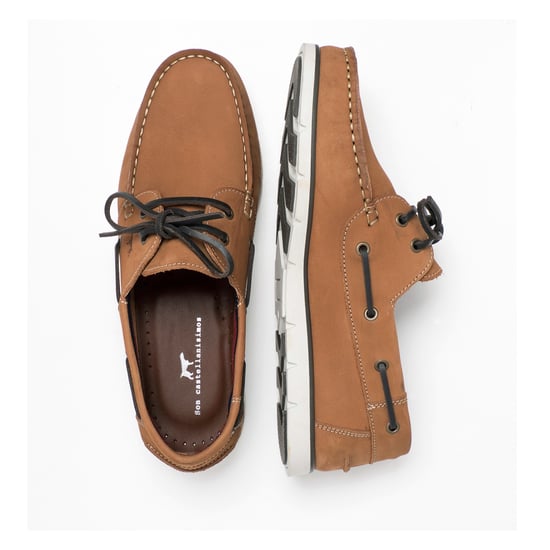 Men's Leather Boat Shoes in Brown