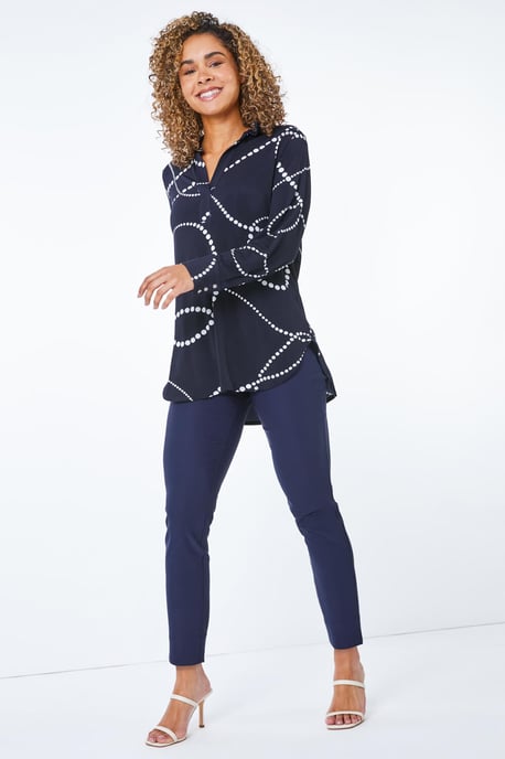 Petite Full Length Elastic Waist Trousers - Image 3
