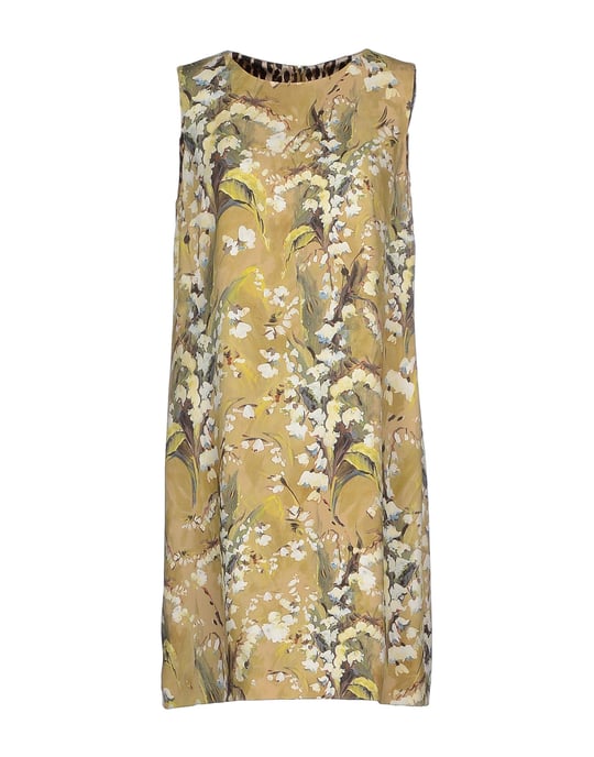 Dolce & Gabbana Sand Floral Design Sleeveless Dress