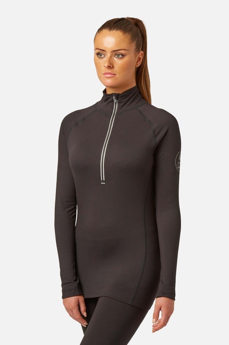 Cozy Zip Neck Baselayer Black