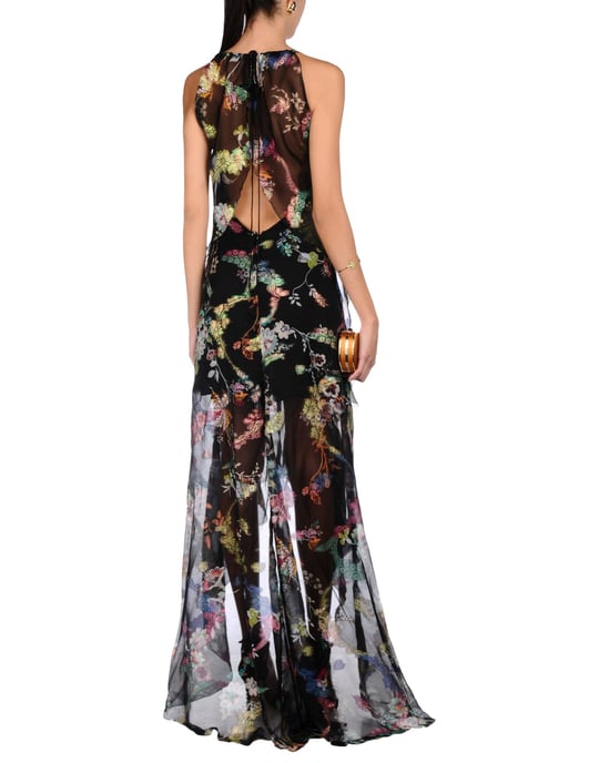Etro Black Print Silk Dress