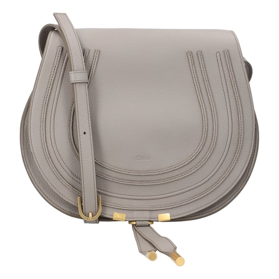 Chloé Marcie Medium Saddle Bag Grey - Image 1