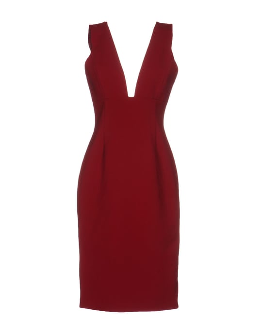 Alice + Olivia Maroon Plunge Neckline Dress