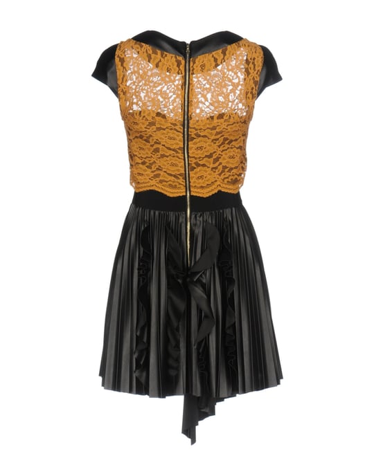 Mangano Black Faux Leather Dress