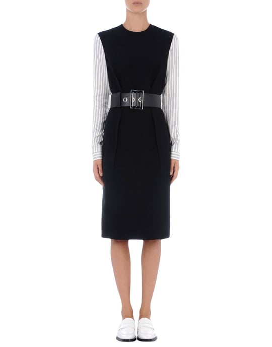 Jil Sander Black Crepe Long Sleeve Dress