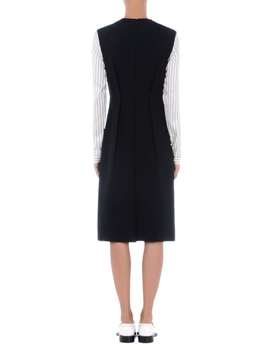 Jil Sander Black Crepe Long Sleeve Dress