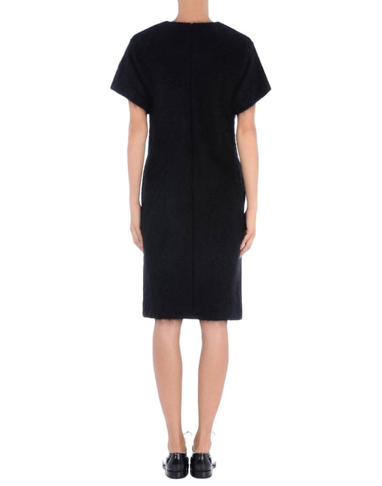 Jil Sander Black Mohair Wool Short Sleeve Dress