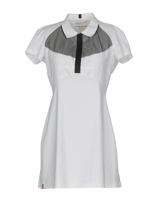 Monreal London White Techno Fabric Short Sleeve Tennis Dress