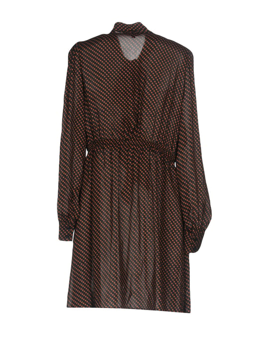Tara Jarmon Polka Dot Satin Long Sleeve Dress