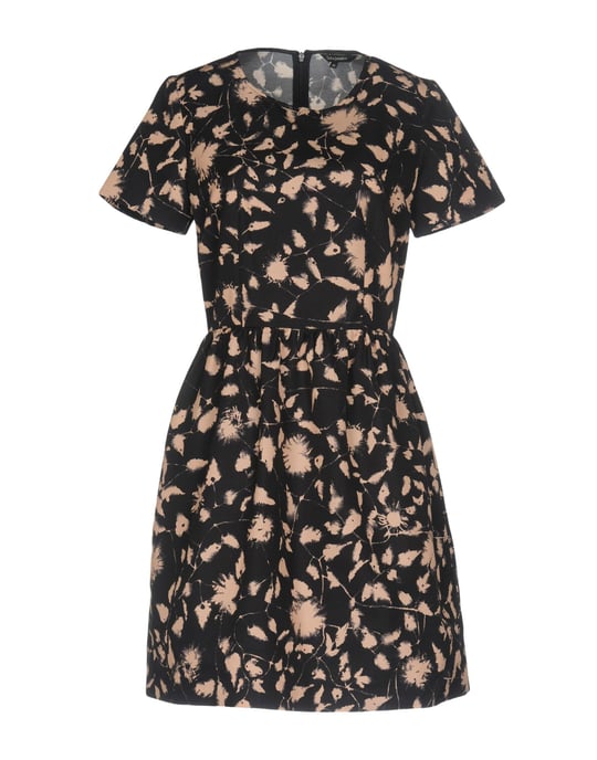 Tara Jarmon Dark Blue Cotton Jacquard Short Sleeve Dress