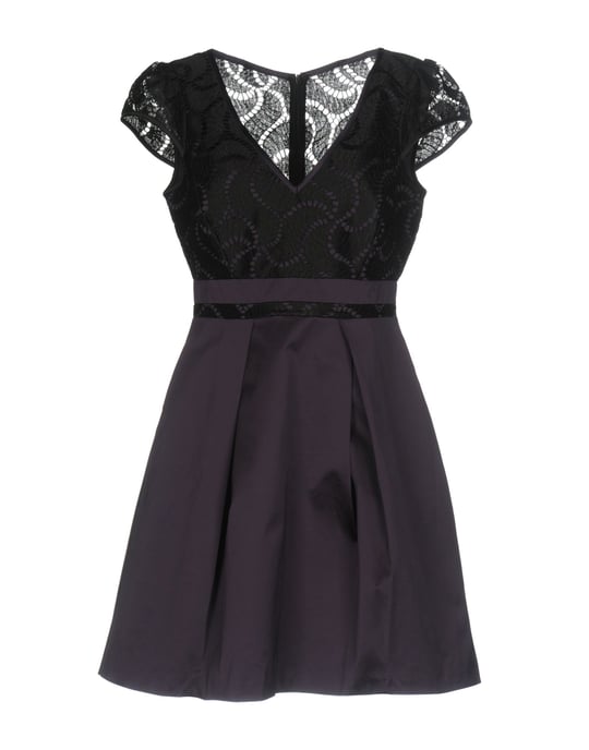 Karen Millen Purple Satin And Lace Dress