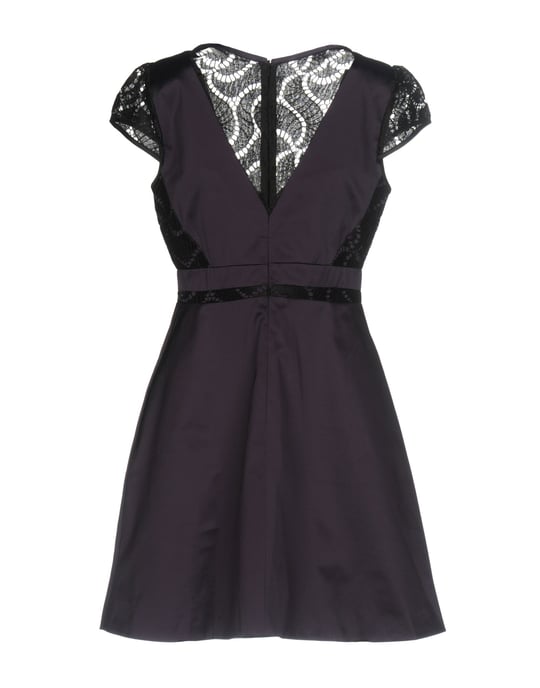 Karen Millen Purple Satin And Lace Dress
