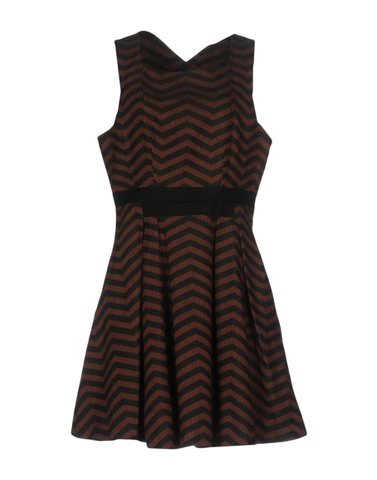 Karen Millen Brown Stripe Sleeveless Dress