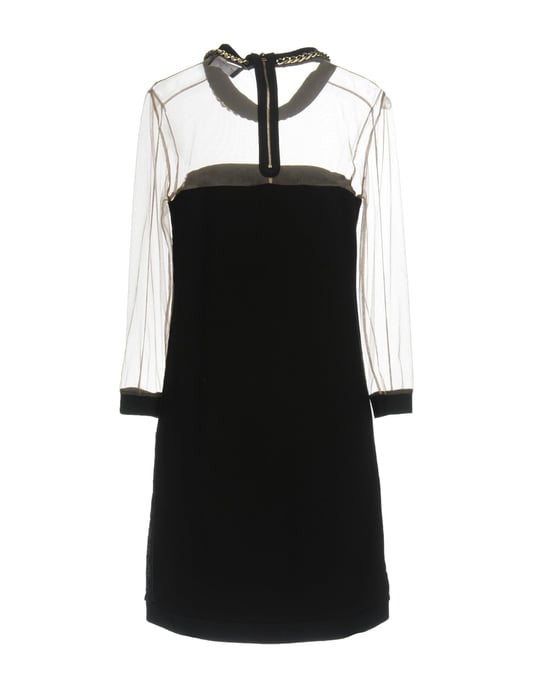 Atos Lombardini Lead Wool Knit Dress With Tulle Sleeves