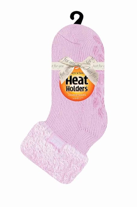 Ladies Non Slip Thermal Low Cut Ankle Slipper Bed Socks with Grips - Image 2
