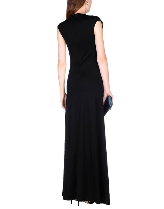 Diane Von Furstenberg Black Embellished Full Length Dress