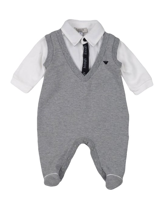 BODYSUITS & SETS Armani Junior Light grey Boy Cotton