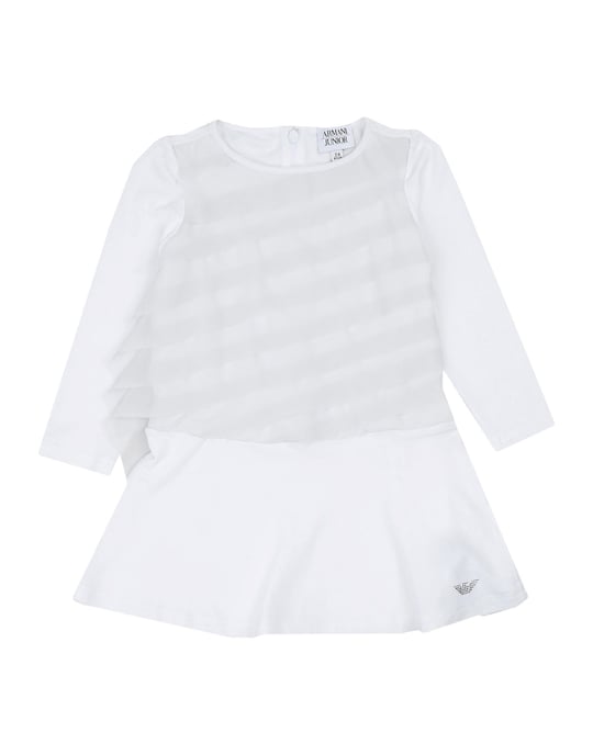 Armani Junior White Girl Viscose Dress/Bodysuit