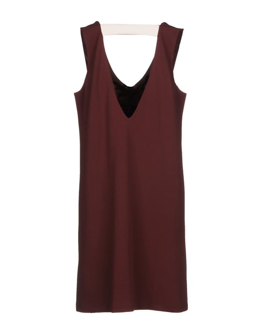 Merci Maroon Crepe Dress